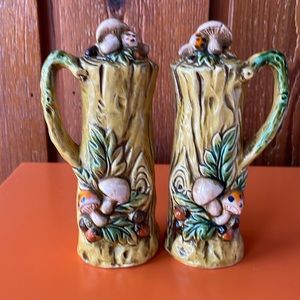 Lefton Mushroom Tree Vintage Salt and Pepper Shaker Set